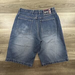 Vintage Phat Farm Shorts Mens 34 Jorts Blue Denim Baggy Y2K Hip Hop Skate 90s